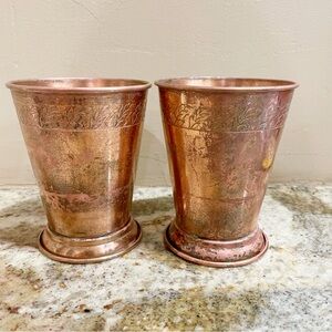 Absolut Elyx Vodka Julep Cup Mug Copper Glass Cocktails Set Of Two